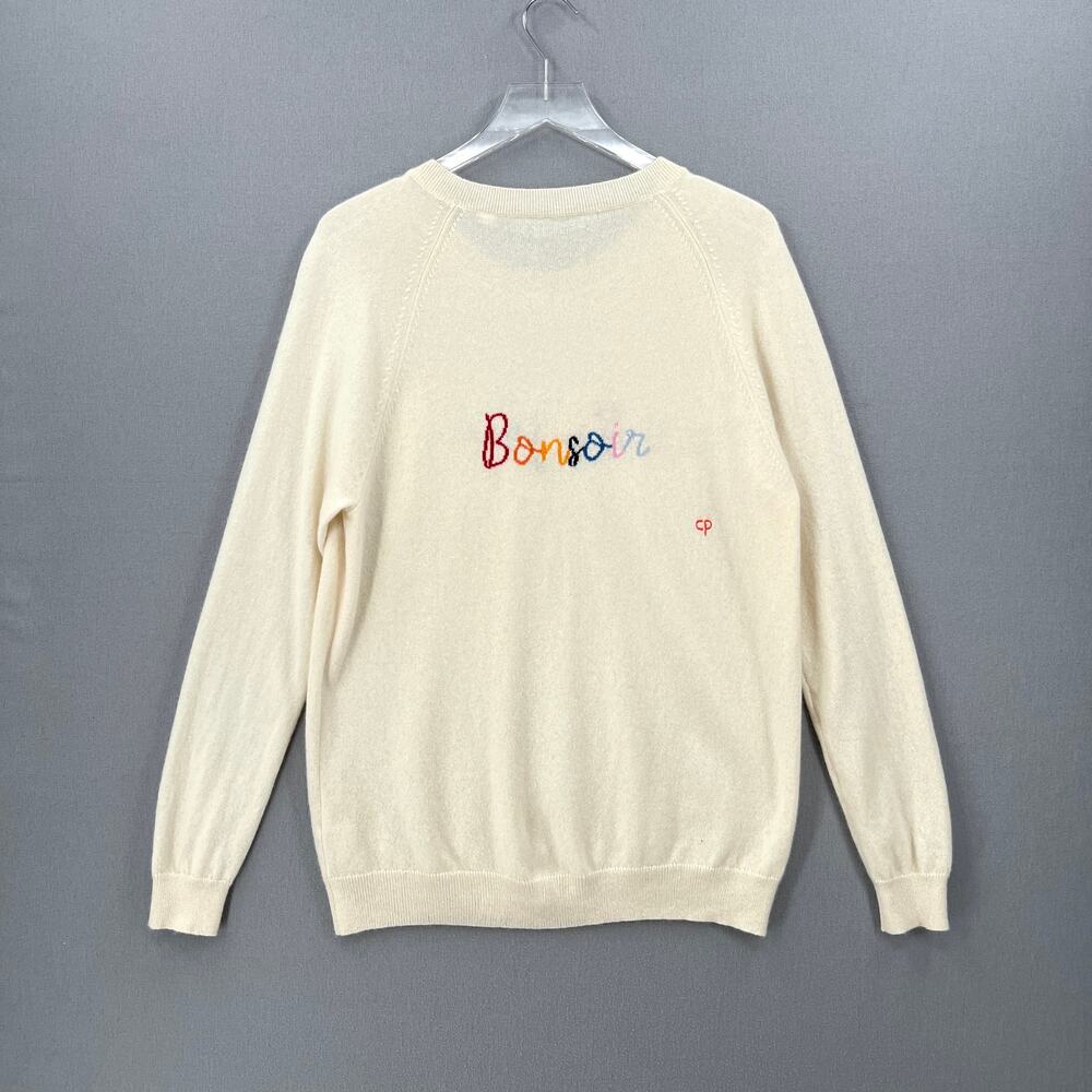 CHINTI AND PARKER Bonjour Cashmere Sweater Womens Large Cream Crew Neck FLAWED - Picture 4 of 16